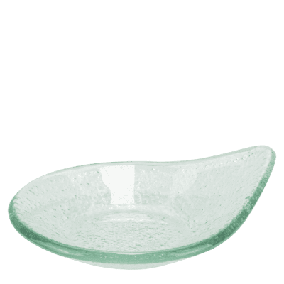 Стъклена чинийка за хапки - капка 8 x 10 см натурално стъкло 