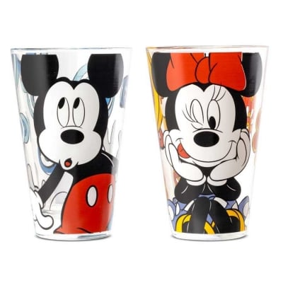 Комплект 2 стъклени чаши Мини и Мики Маус 310 мл, Disney Forever&Ever, Egan Италия