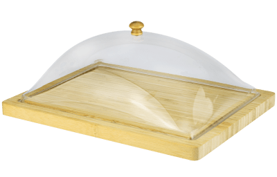 Правоъгълна бамбукова дъска с капак за съхранение 36 x 26.7 см