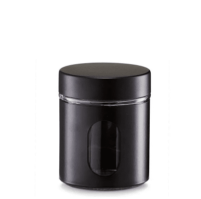 Стъклен буркан с капак 600 мл, черен цвят, ZELLER Германия