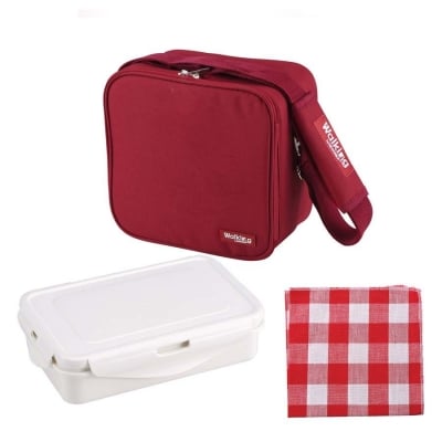 Чанта за обяд с аксесоари 23 х 22 х 13.5 см Walking Business, червен цвят, Bergner Австрия