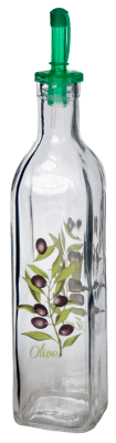Стъклена бутилка за зехтин с наливник Natural 500 мл