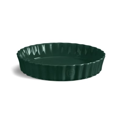 Керамична форма за тарт Ø 28 см DEEP FLAN DISH, цвят зелен кедър, EMILE HENRY Франция