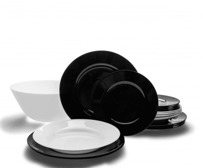 Сервиз за хранене PLUMY черно бял 19 елемента, Luminarc Франция
