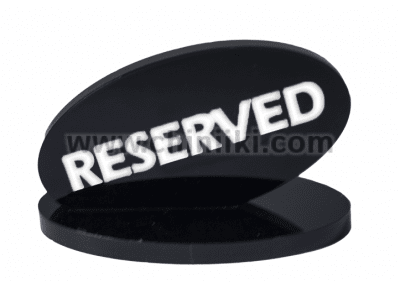 Акрилна табелка за маса RESERVED 9.5, черен цвят