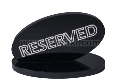 Акрилна табелка за маса RESERVED 7 x 13 см, черен цвят