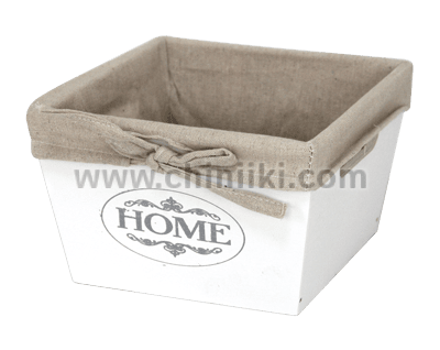 Дървена кутия за съхранение HOME 19 x 19 x 9.5 см, бял цвят