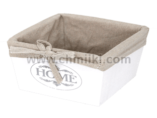 Дървена кутия за съхранение HOME 23 x 23 x 14 см, бял цвят
