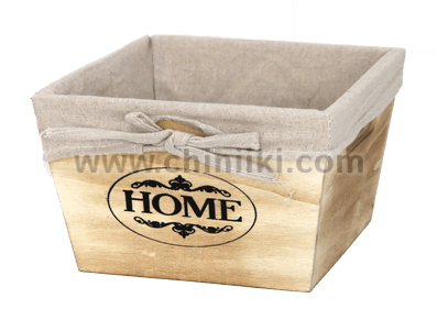 Дървена кутия за съхранение HOME 23 x 23 x 14 см, цвят натурален