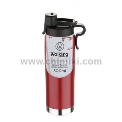 Метална вакуумна термо бутилка за вода 500 мл Walking, червен цвят, Bergner Австрия