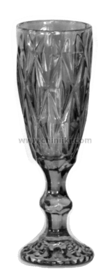 Стъклени чаши за шампанско 19.5 см, 6 броя, цвят черен/гланц, WICKED