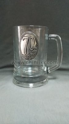Халба за бира 70 годишнина, метална плочка, 500 мл
