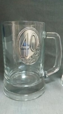 Халба за бира 40 годишнина, метална плочка, 500 мл