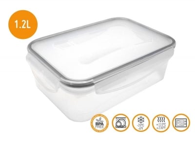 Херметическа кутия за храна 1200 мл, пластмаса, NERTHUS Испания