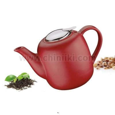Керамичен чайник с филтър 1.5 литра LONDON, червен цвят, Kuchenprofi Германия