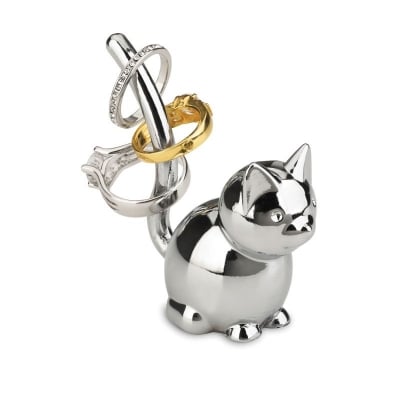 UMBRA Поставка за пръстени “ZOOLA CAT“ - котка - цвят хром