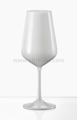 Бели чаши за вино 450 мл SANDRA, 6 броя, Bohemia Crystalex