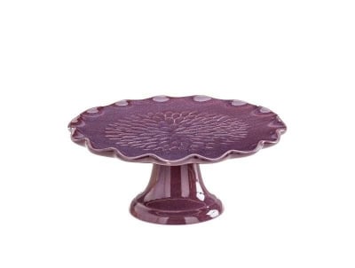 Керамичен поднос за торта 21.5 см, лилав цвят, LEONE Италия