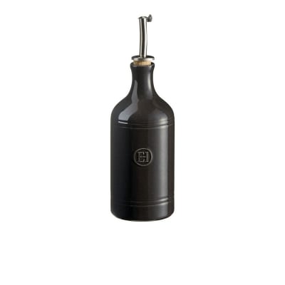 Керамична бутилка за олио 400 мл с дозатор OIL CRUET, черен цвят, EMILE HENRY Франция