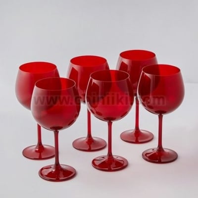 Гастро червени чаши балон за вино 570 мл - 6 броя, Bohemia Crystalite