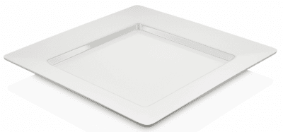 Меламиновo плато за презентация 40 x 40 x 4.4 см, бял цвят