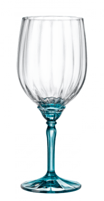 Чаши за бяло вино 380 мл със синьо столче FLORIAN BLUE, 6 броя, Bormioli Rocco Италия