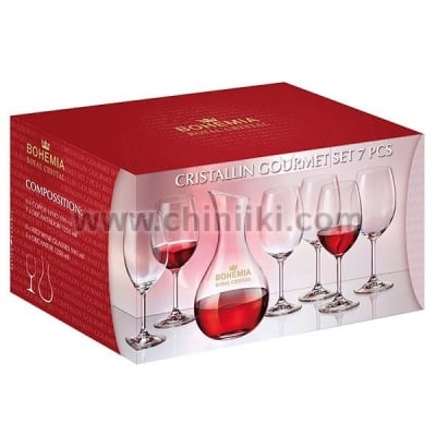 Комплект за вино 6+1 Gourmet Set, Bohemia Royal Crystal