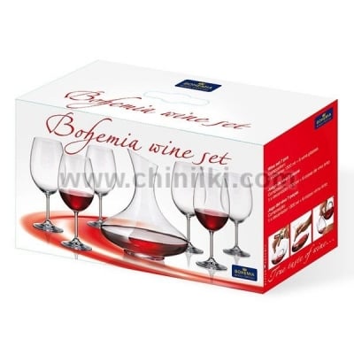 Комплект за вино 6+1 Wine SET 590 мл, Bohemia Royal Crystal