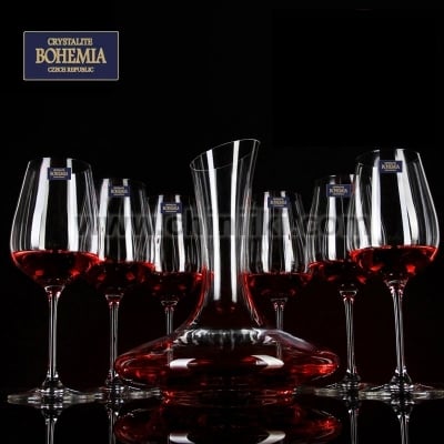 Комплект за вино 6+1 Wine SET 450 мл, Bohemia Royal Crystal