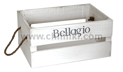 Дървена касетка Bellagio 31 x 21 x 15 см - БЯЛА