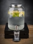 Стъклен диспенсър за вода / сок с метално кранче 7 литра, APS Германия