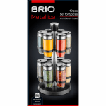 Комплект за подправки на въртяща стойка 12 части, Brio Metallica
