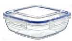 Пластмасова квадратна кутия за съхранение със силиконово уплътнение 1.025 литра, 17.3 х 17.3 х h 6 см