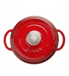 Чугунена кръгла тенджера с капак 20 x 9.5 см, 2.4 литра, червен цвят, SUREL Турция