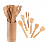 Комплект бамбукови прибори с поставка 7 части, ZELLER Германия