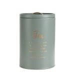 Стоманена кутия за чай с метален капак ESCILLE, 16 x 11 см, зелен цвят, HOMLA Полша