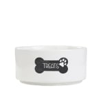 Купа за хранене на куче със стойка 13 x 5 см TREATS, декор лапичка, бял цвят, HOMLA Полша