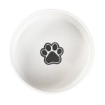 Купа за хранене на куче 16 x 7 см TREATS, декор лапичка, бял цвят, HOMLA Полша