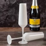 Бели чаши за шампанско 200 мл SANDRA, 6 броя, Bohemia Crystalex