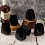 Черни чаши за уиски 290 мл SANDRA, 6 броя, Bohemia Crystalex