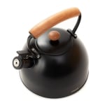 Индукционен чайник със свирка и дървена дръжка 2.5 литра VIRGEN, черен цвят, HOMLA Полша