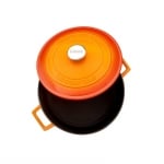 Кръгла чугунена тенджера Ø 28 см, оранжев цвят, LAVA Турция