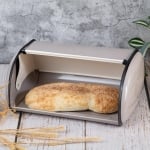 Метална кутия за хляб Cakes, бял цвят, 14.5 x 33 x 22 см