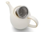 Порцеланов чайник с 2 броя чаши и стоманен филтър 1.2 литра Canterbury, бял цвят, BREDEMEIJER Нидерландия