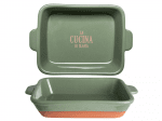 Порцеланова тавичка 26.2 x 17.7 x 5.5 см La Cucina, зелен цвят, Kapimex Холандия