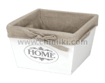 Дървена кутия за съхранение HOME 19 x 19 x 9.5 см, бял цвят