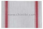 Правоъгълна подложка за хранене 45 x 30 см PVC, цвят бежов с червено, 6 броя