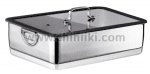 Правоъгълна тава за готвене от неръждаема стомана и стъклен капак 36 x 25 см MAXIMA, INOXRIV Италия