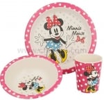 Бамбуков детски сервиз Minnie Mouse, 3 части
