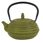 Чугунен чайник с цедка 700 мл, зелен цвят, Luigi Ferrero